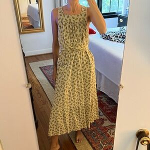 Doen Cream Floral Midi Dress